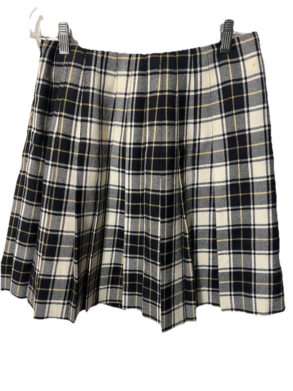 70s 80s Ann Freedberg VTG Pleated Wool Skirt Sz 6 Tartan Lined Preppy Collegiate